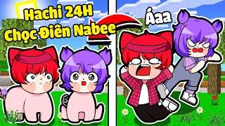 NABEE 1 NGÀY BỊ HACHI CHỌC ĐIÊN VÀ ĐANG RẤT TỨC GIẬN TRONG MINECRAFT*NABEE 24H TỨC GIẬN 