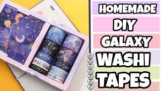 How to make a galaxy washi tape set|DIY galaxy washi tape for bullet journal / easy to make /crafts