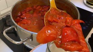 Красный перец в томатном соусе, оболденная закрутка на зиму!