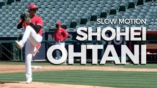 Shohei Ohtani Slow Motion Pitching Mechanics Baseball