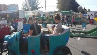 Lucas' pageant wave on his first ride at carnival