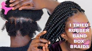 I TRIED RUBBER BAND BOX BRAIDS | HOW TO GRIP ROOTS BOX  BRAIDS Ft TOYOKALON