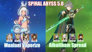 C0 Mualani Vaporize & C0 Alhaitham Spread | Spiral Abyss 5.0 | Genshin Impact