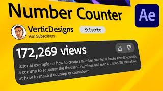 After Effects ▸ Views Number Counter With Commas Animation | Tutorial