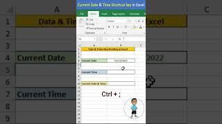 Current Date and Time Shortcut Key in Excel #msexcel #excel #exceltips #exceltutorial #excelshorts