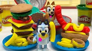 Bluey and Bingo Play Doh Burger Barbecue  Set.