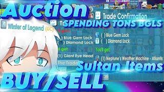 AUCTION: BUY/SELL SULTAN ITEMS! SPENDING BGLS FOR INVESTMENT | Growtopia Indonesia