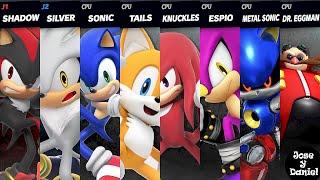 Sonic vs Tails vs Shadow vs Knuckles vs Silver vs Eggman vs Metal Sonic in Super Smash Bros Ultimate