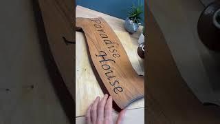 Making Neighbours House Sign from Scrap Wood #woodworking #upcycling #gift #cnc #shorts