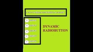 Dynamic RadioButton example in android
