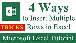 4 Ways to insert multiple rows in excel