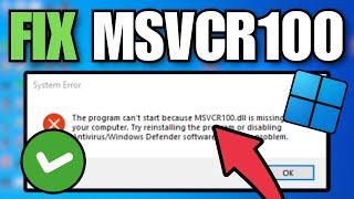 How To Fix Msvcr100.dll Missing Error - Full Tutorial