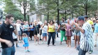 Little girl dancing on The eXtreme Tour downtown Charlotte Trade and Tryon  Take You There