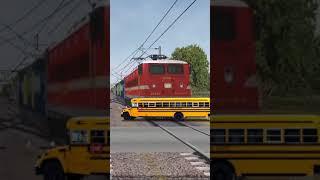 Bus, Tractor and bike trying stop the train comedy video | funny train video#shorts