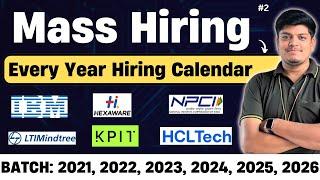 Mass Hiring (IBM, KPIT, NPCI, L&T, HCLTech, Hexaware Calendar) | BATCH: 2021-2026 Updates | PART-2