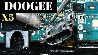 Doogee X5 replace micro USB soldering iron / Doogee X5 Замена разъёма зарядки