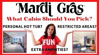 Carnival Mardi Gras Staterooms Explained.