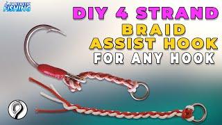 How To Braid 4 Strand Assist Line And Make The Assist Eyed Hook For Metal Jig Fishing Easily.