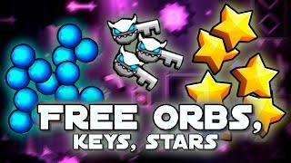 5 levels with free orbs, keys, stars (Geometry Dash)