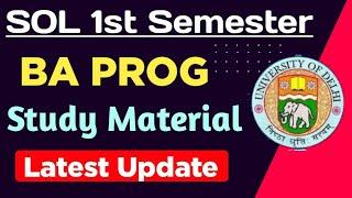 SOL BA PROG First Semester study Material Update 2023 | Sol 1st Semester BA PROG study Material