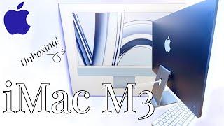 Apple IMac M3 24' 2023 in Blue  Unboxing + Accessories - NEW (ASMR & Aesthetic)