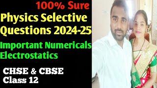 Selective Physics Questions 2024-25 || Electrostatics Numericals || 100% Sure Question with Answers