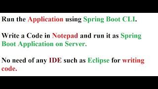 How to Run Application from Spring Boot CLI.