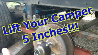 Camper Axle Flip | 5 inch lift kit on our camper = more free camping options | Full Time RV Living