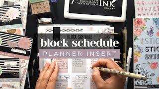 BLOCK SCHEDULE :: Creating my 2024 Daily Routine DIY Planner Insert