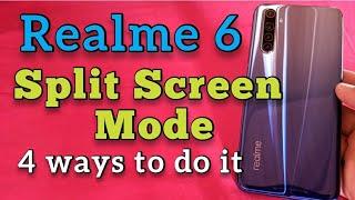 how to use split screen mode for realme 6 phone | 4 different ways
