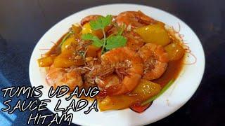 [RESEP] TUMIS UDANG SAUS LADA HITAM || Shrimp with black paper sauce