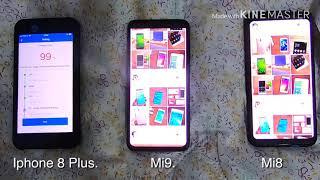 Antutu benchmark Xiaomi Mi9 vs mi8 vs iPhone 8 plus