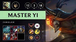 Master Yi Jungle vs Wukong: Dominating - KR Grandmaster Patch 14.18