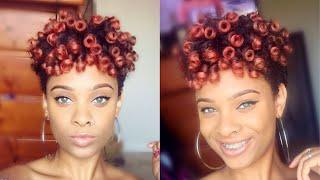 ROSE GOLD PERM ROD SET ON TAPERED NATURAL HAIR (SHORT NATURAL HAIR) | TWA