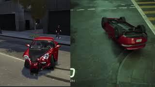 The Matrix Awakens vs GTA IV - Comparison Crash Physics on Unreal Engine 5 vs Rage Engine