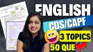 CDS English - 3 Most Scoring Topics | Direct 50 questions from 3 Topics