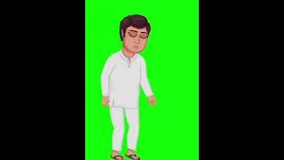 Green screen cartoon animation character for cartoon video.