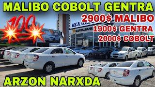 25 IYUL XUSH XABAR TOSHKENTDA MALIBO 2900$ GENTRA 1900$ COBOLT 2000$ NARXLAR ARZONLASHDI