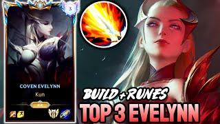 WILD RIFT EVELYNN - TOP 3 EVELYNN GAMEPLAY - CHALLENGER RANKED