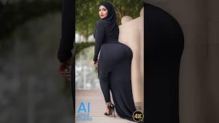 4K AI Art Lookbook Video of Arabian AI Girl ｜ Chic Hijabi AI Girl with Big Back