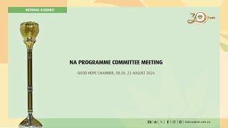 NA Programme Committee Meeting, 22 August 2024