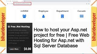 How to host your Asp.net project for free | Free Web Hosting for Asp.net with SQL Server Database