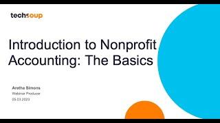 Introduction to Nonprofit Accounting  The Basics