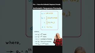 Arthmetic Sequence Formula in Mathematics ️...... #shortfeed #shorts #youtube #studytips