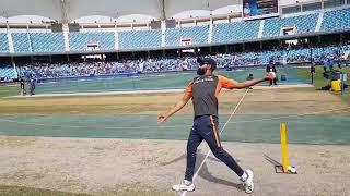 Ravindra jadeja side angle bowling action