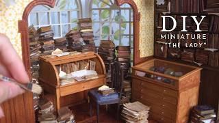 02 The Lady || A lovely dollhouse library for a crystal collector 