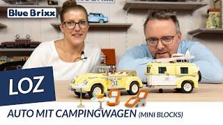 Auto mit Campingwagen (mini blocks) von LOZ @BlueBrixxGroup