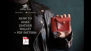 How to make leather wallet with coin box + PDF pattern