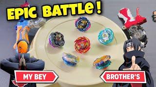 pocket toon vs brother's team #beyblades rise battles - Epic Beyblade battle