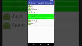 android expandable list view example